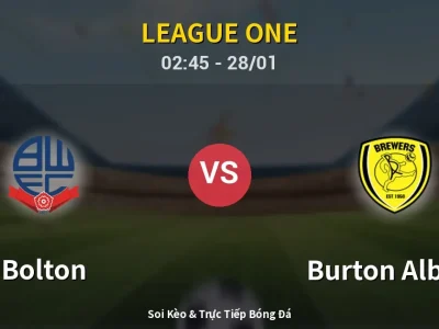 Kết Quả: Bolton 2-1 Burton Albion – Highlight & Bàn Thắng | League One