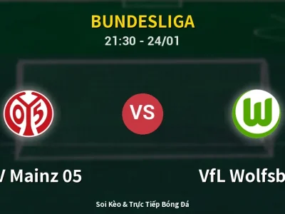 Soi Kèo FSV Mainz 05 vs VfL Wolfsburg – 21:30 24/01 | Nhận Định, Dự Đoán Tỷ Số