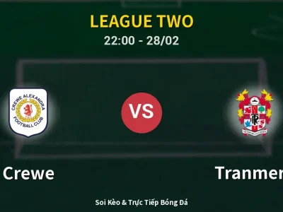 Soi Kèo Crewe vs Tranmere – 22:00 28/02 | Nhận Định, Dự Đoán Tỷ Số