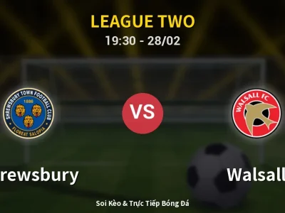 Soi Kèo Shrewsbury vs Walsall – 19:30 28/02 | Nhận Định, Dự Đoán Tỷ Số