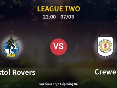 Soi Kèo Bristol Rovers vs Crewe – 22:00 07/03 | Nhận Định, Dự Đoán Tỷ Số