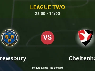 Soi Kèo Shrewsbury vs Cheltenham – 22:00 14/03 | Nhận Định, Dự Đoán Tỷ Số