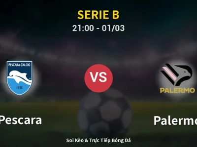 🔴 Trực Tiếp: Pescara 1-1 Palermo – Link Xem Serie B (Full HD)