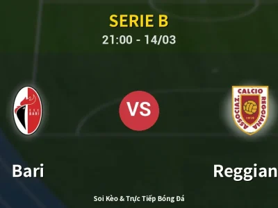 🔴 Trực Tiếp: Bari 4-0 Reggiana – Link Xem Serie B (Full HD)