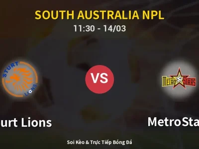 Soi Kèo Sturt Lions vs MetroStars – 11:30 14/03 | Nhận Định, Dự Đoán Tỷ Số