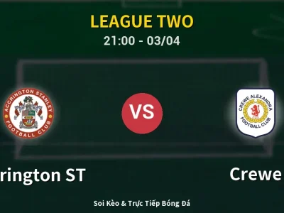 🔴 Trực Tiếp: Accrington ST 2-0 Crewe – Link Xem League Two (Full HD)