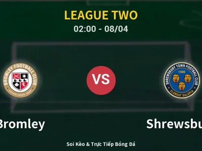 Kết Quả: Bromley 2-1 Shrewsbury – Highlight & Bàn Thắng | League Two