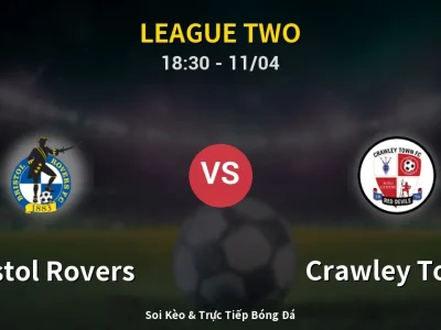 Soi Kèo Bristol Rovers vs Crawley Town – 18:30 11/04 | Nhận Định, Dự Đoán Tỷ Số