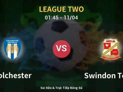 Soi Kèo Colchester vs Swindon Town – 01:45 11/04 | Nhận Định, Dự Đoán Tỷ Số