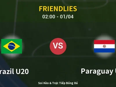 Kết Quả: Brazil U20 3-1 Paraguay U20 – Highlight & Bàn Thắng | Friendlies